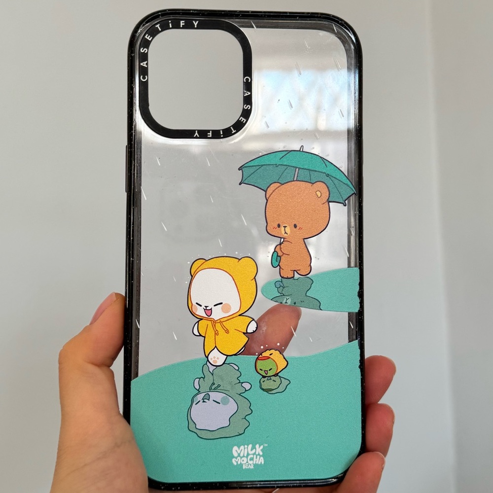 iPhone 12 Pro Max Impact Casetify case - Milk Mocha Bear, Rainy Day